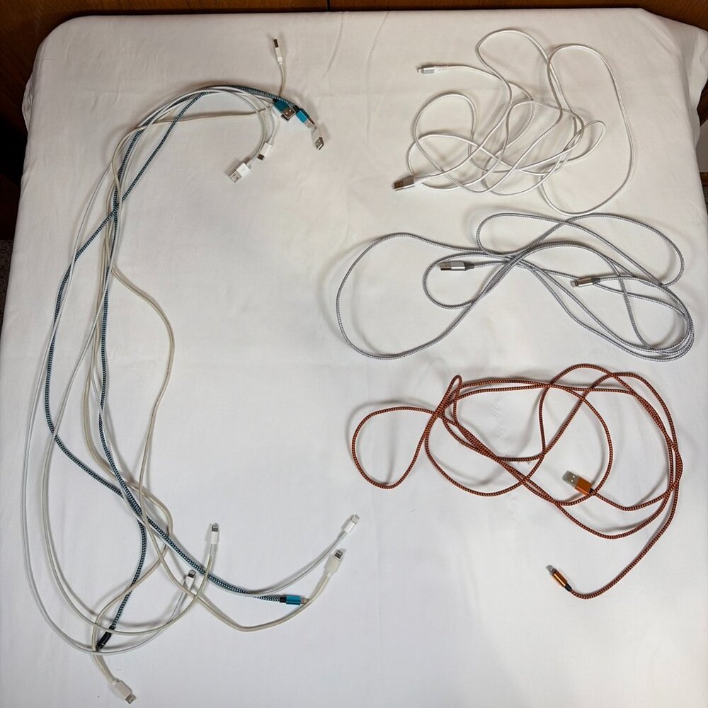 10 Assorted USB to Lightning Cables USB Cable
